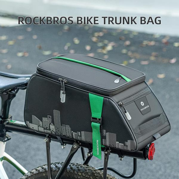 ROCKBROS | Gepäckträgertasche – Wasserdichte 9L Fahrradtasche mit Regenschutz und Schultergurt, in Schwarz